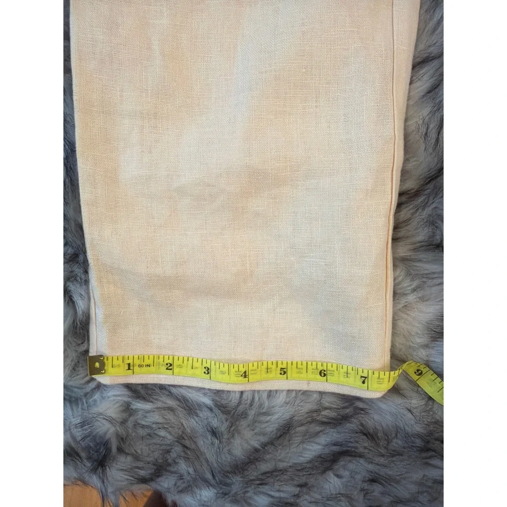 Anine Bing Pale Yellow Pleated 100% Linen Straight Leg Trousers Size 34 EU‎ US 2